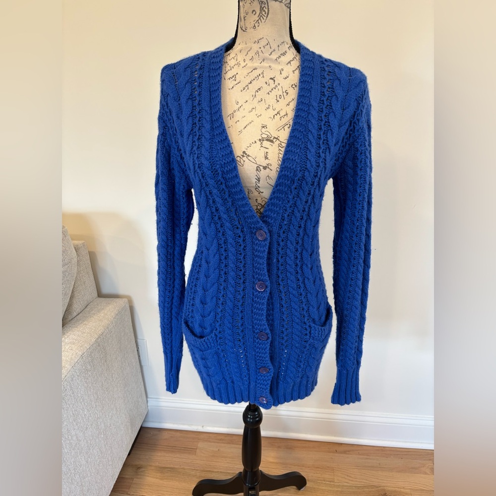 Ralph Lauren Blue Cable Knit Cardigan